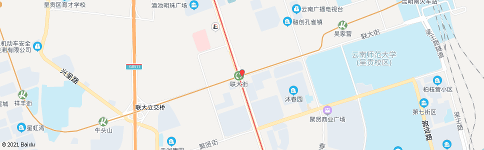 昆明联大街(轨道交通1号线联大街地铁站)_公交站地图_昆明公交_妙搜公交查询2024