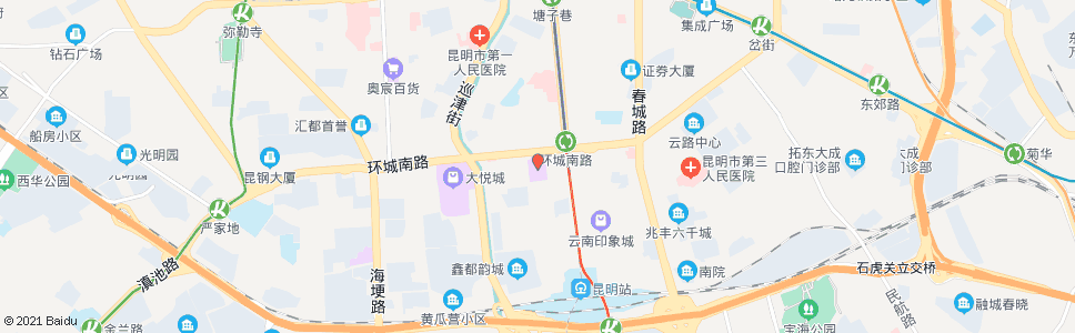 昆明双龙商场(地铁环城南路站)_公交站地图_昆明公交_妙搜公交查询2025