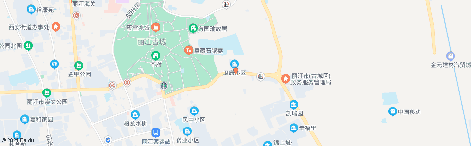 丽江古城建材市场_公交站地图_丽江公交_妙搜公交查询2024