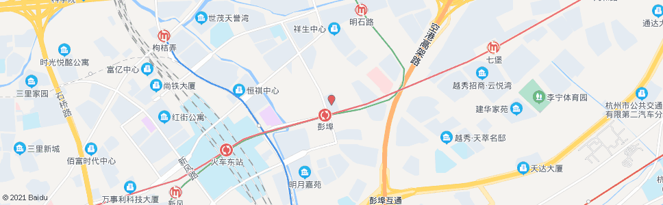 杭州鸿泰路地铁彭埠站_公交站地图_杭州公交_妙搜公交查询2024