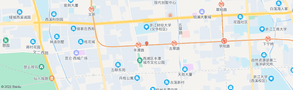 杭州丰潭路文二西路口_公交站地图_杭州公交_妙搜公交查询2024