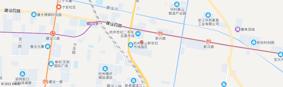 杭州中行建材市场_公交站地图_杭州公交_妙搜公交查询2024