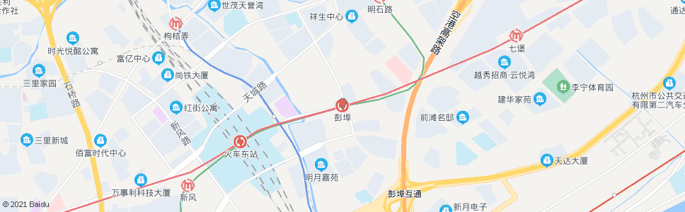 杭州彭埠(brt)_公交站地图_杭州公交_妙搜公交查询2024