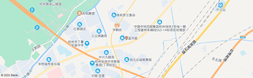 杭州华鹤街临丁路口_公交站地图_杭州公交_妙搜公交查询2024