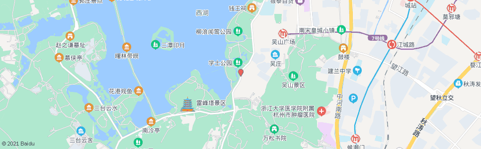 杭州万松岭路南山路口_公交站地图_杭州公交_妙搜公交查询2024