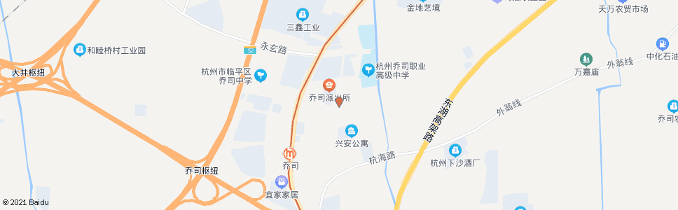 杭州城隍中路乔司老街口_公交站地图_杭州公交_妙搜公交查询2024