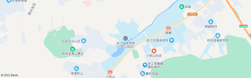 杭州浙江科技学院(小和山)_公交站地图_杭州公交_妙搜公交查询2024