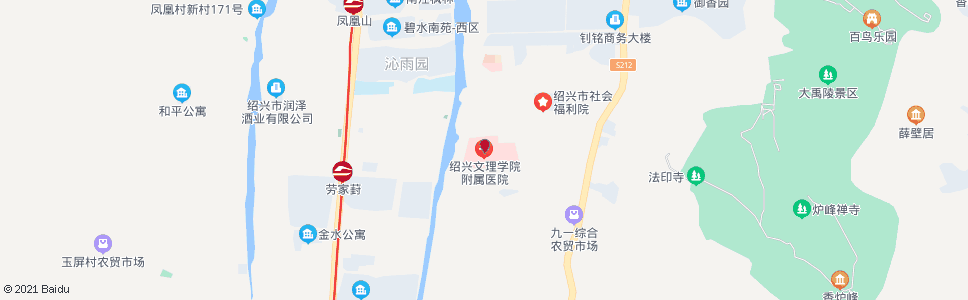 绍兴文理学院附属医院(交通事故处理中心)_公交站地图_绍兴公交_妙搜公交查询2024