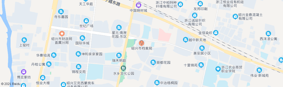 绍兴市档案局(世纪街口)_公交站地图_绍兴公交_妙搜公交查询2024